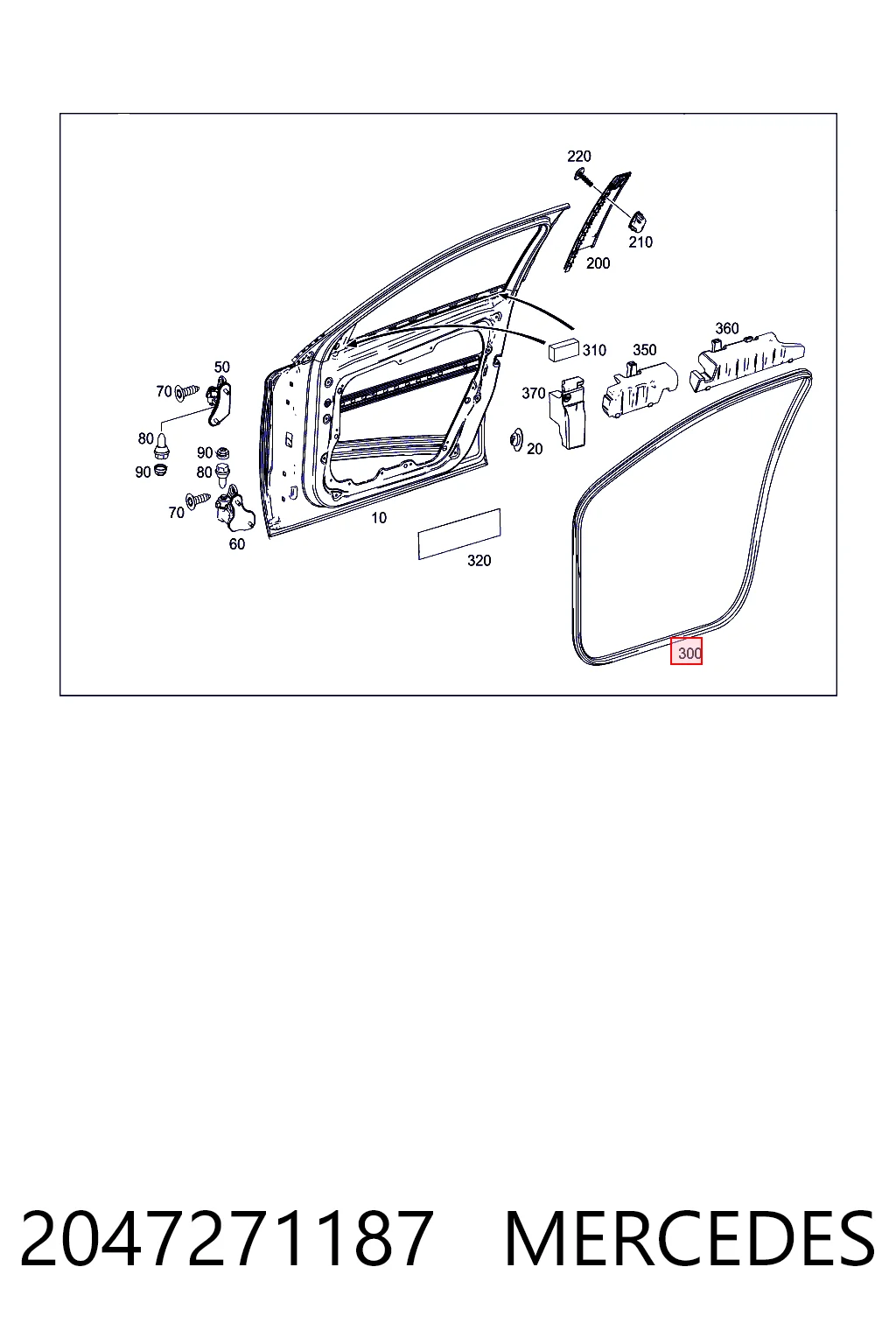 2047271187 Mercedes Compactador da porta dianteira (na porta)