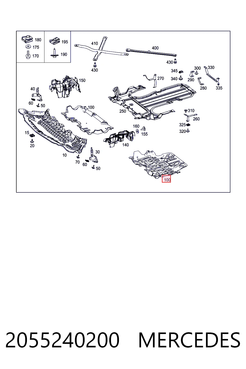 2055240200 Mercedes Proteção de motor, de panela (da seção de motor)