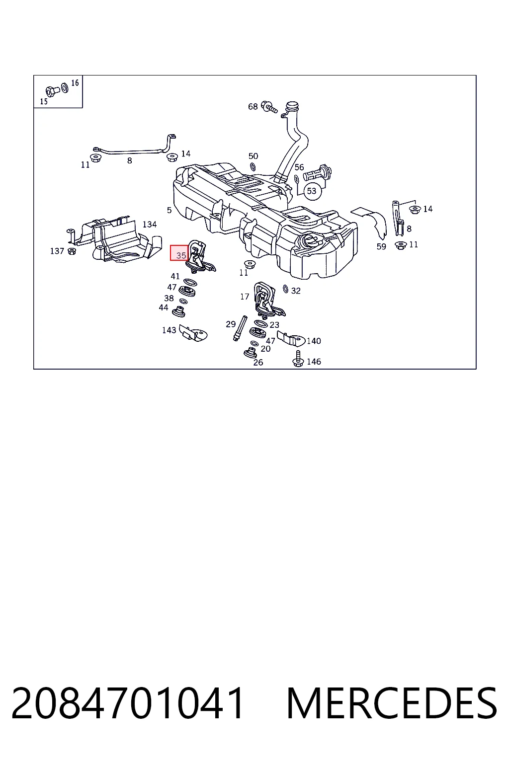 2084701041 Mercedes Sensor direito do nível de combustível no tanque