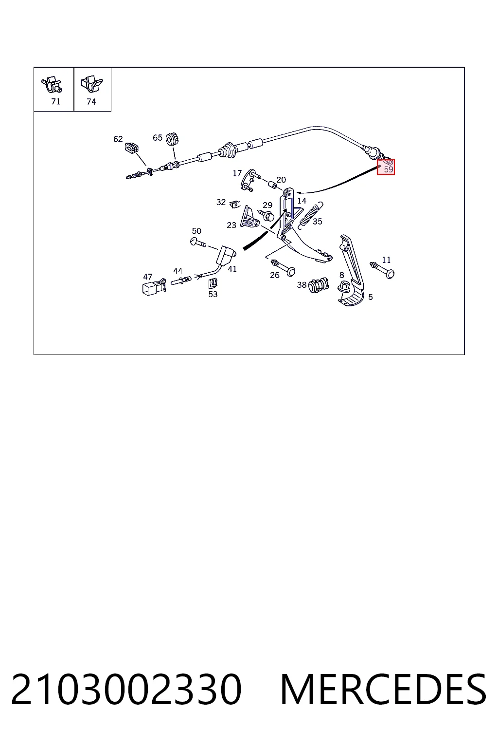 Cabo/pedal de gás (de acelerador) para Mercedes E  W210