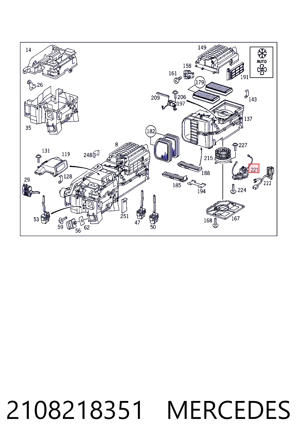 2108218351 Mercedes Resistor (resistência) de ventilador de forno (de aquecedor de salão)