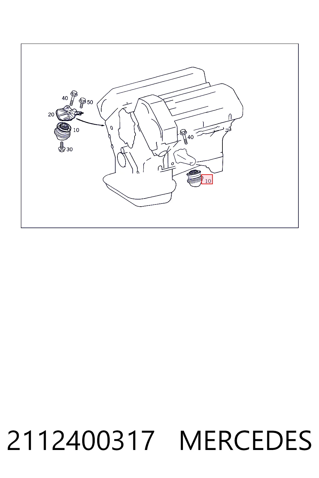 2112400317 Mercedes Coxim (suporte) esquerdo/direito de motor