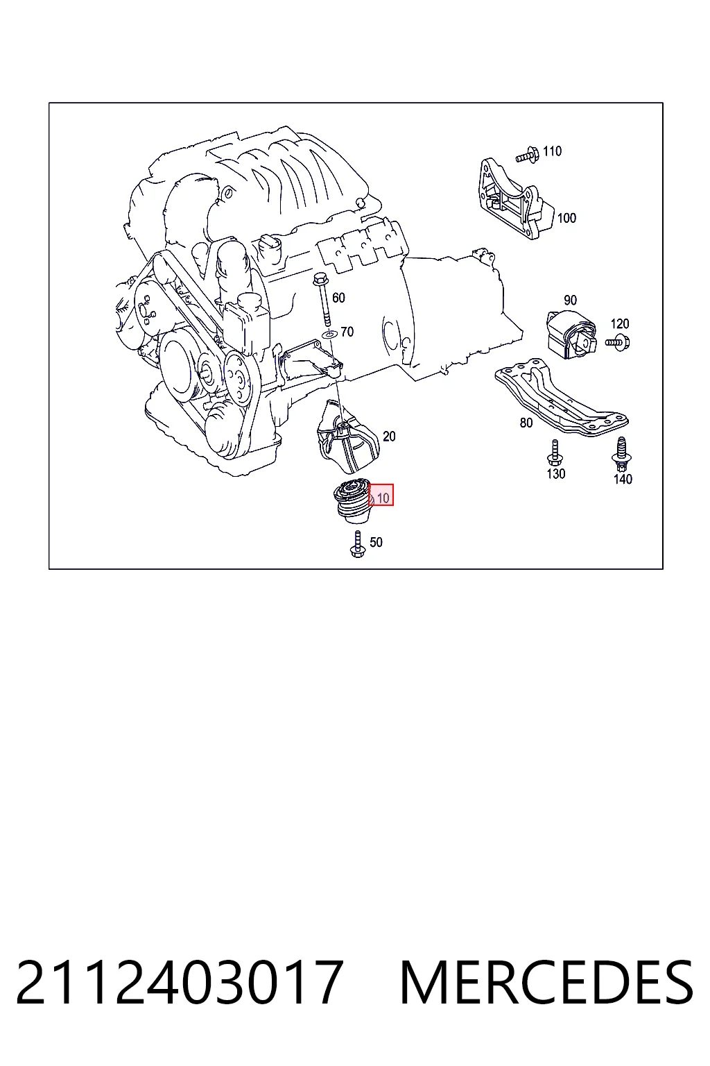 2112403017 Mercedes Coxim (suporte) esquerdo/direito de motor