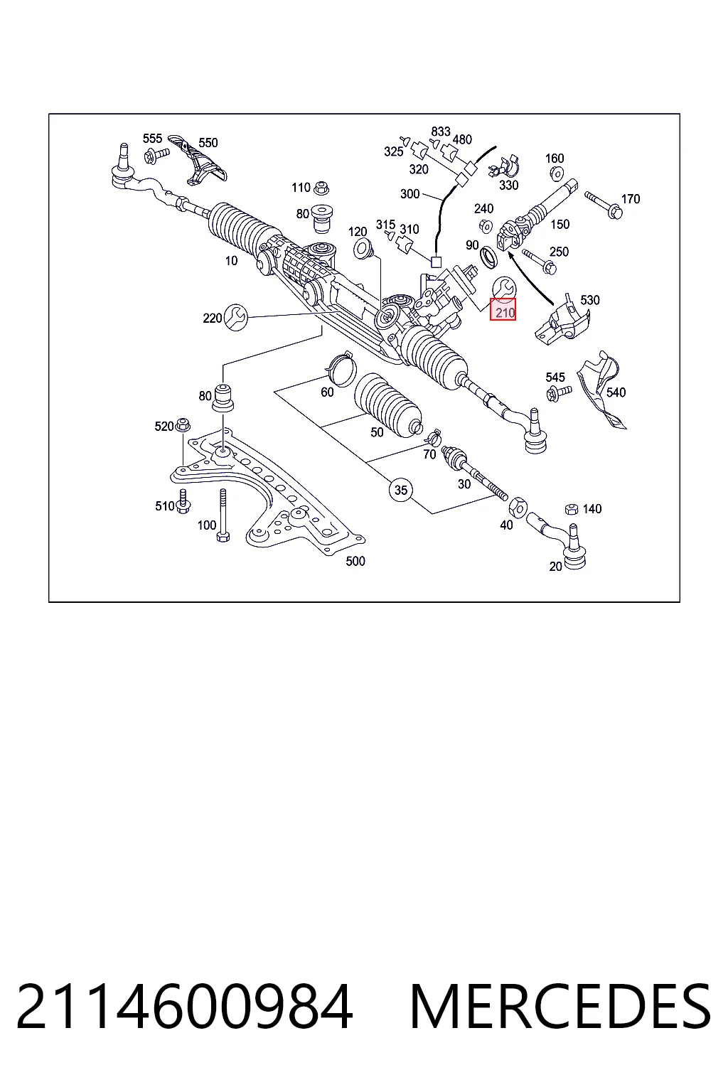 2114600984 Mercedes Válvula MPL da cremalheira da direção