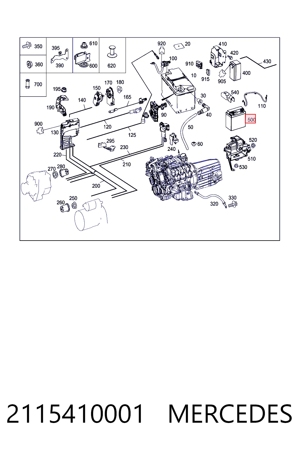 2115410001 Mercedes Bateria recarregável (PILHA)