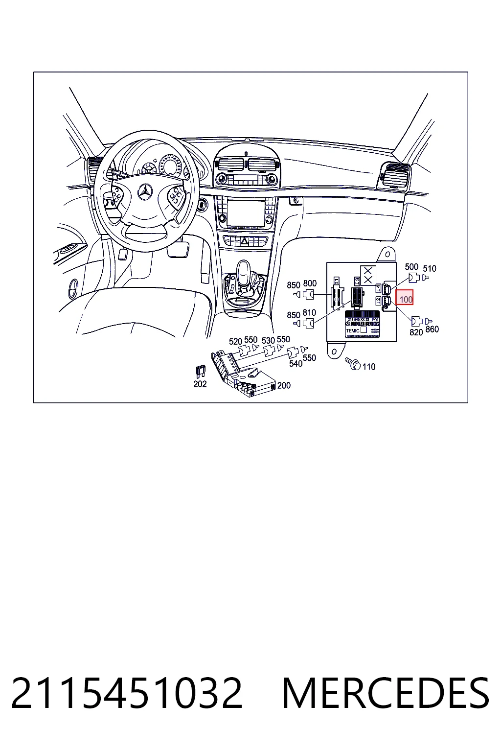 2115451032 Mercedes Unidade de controlo de sinais SAM