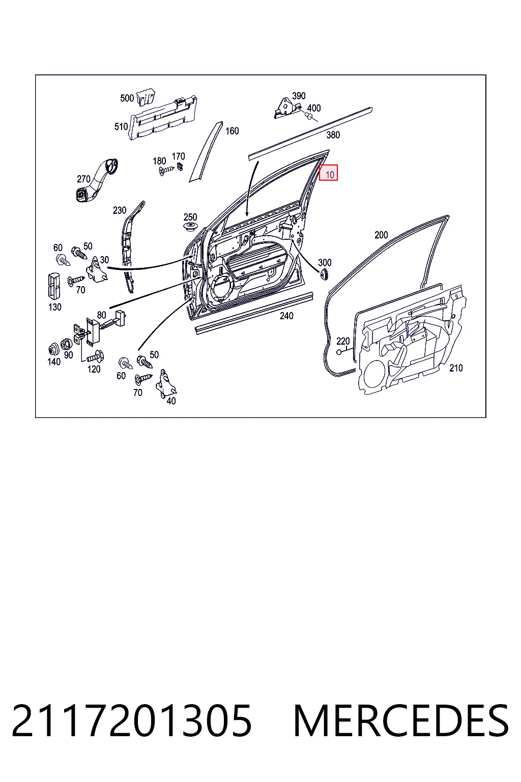 Porta dianteira esquerda para Mercedes E  W211