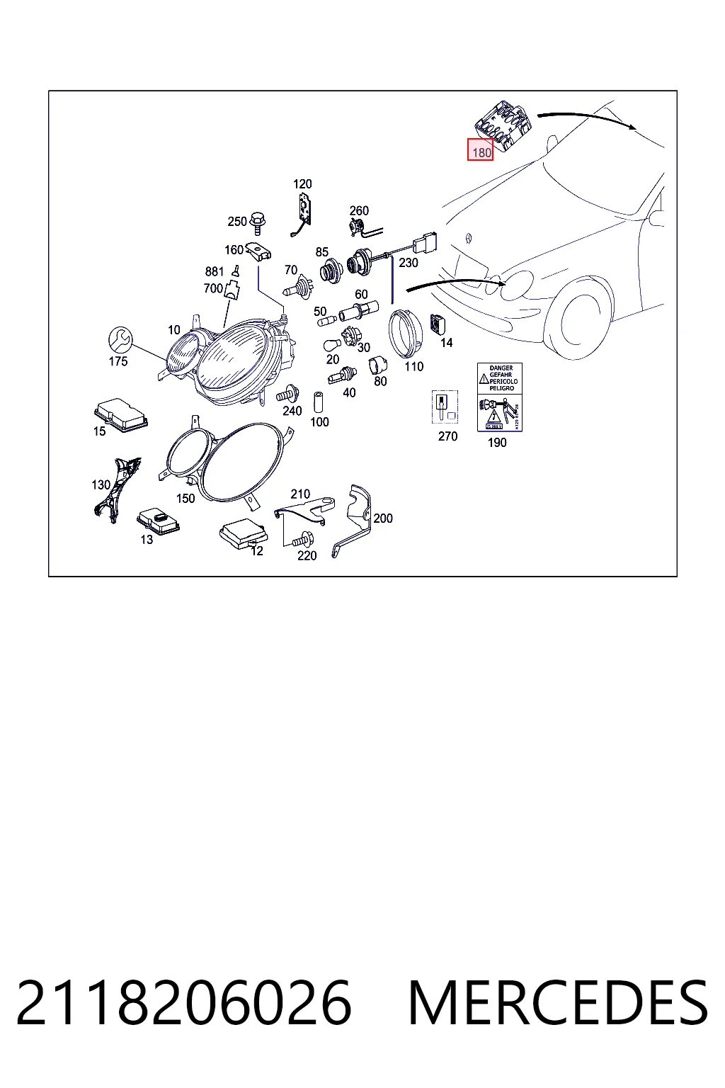 Sensor de chuva para Mercedes E  S211