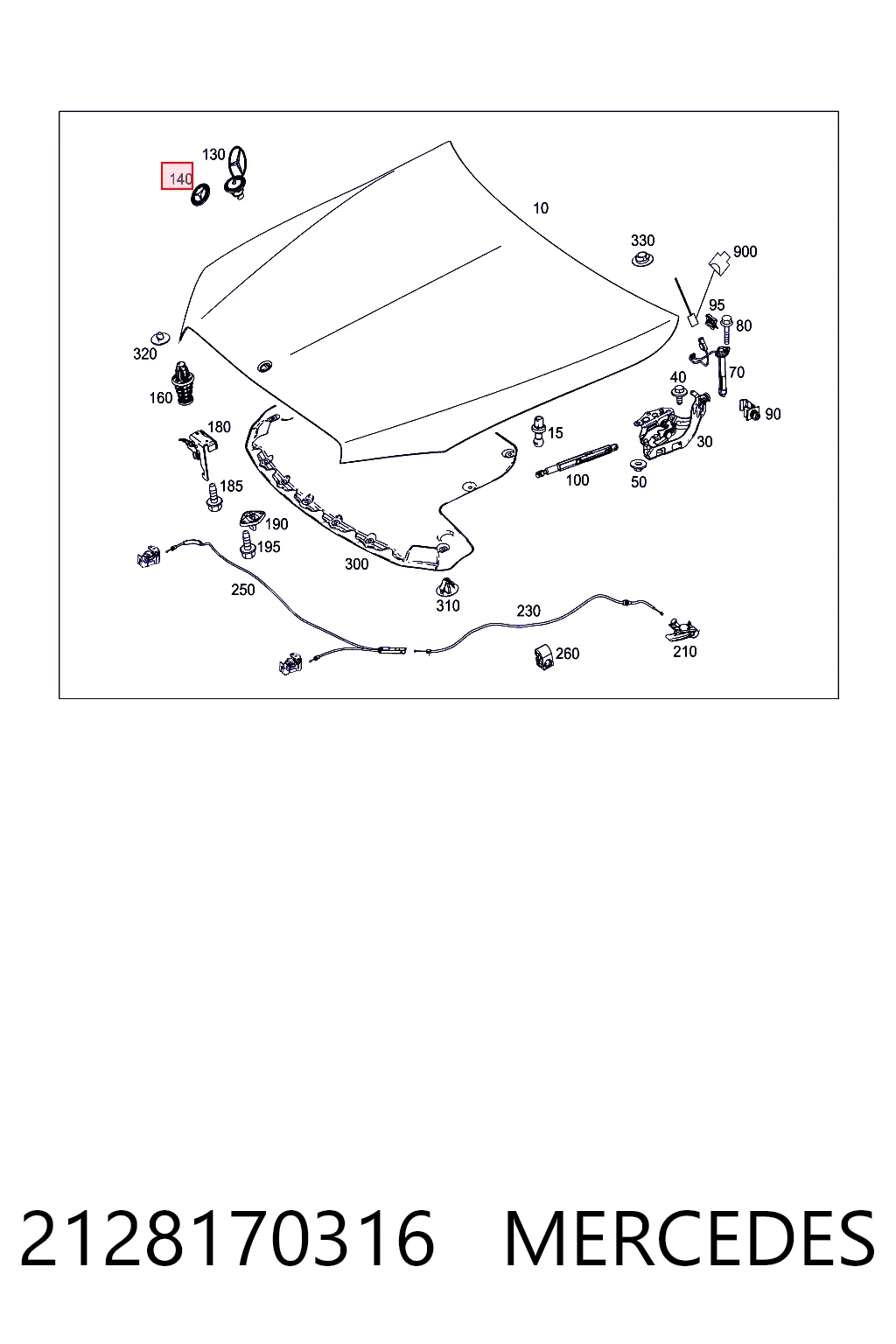 2128170316 Mercedes Emblema da capota