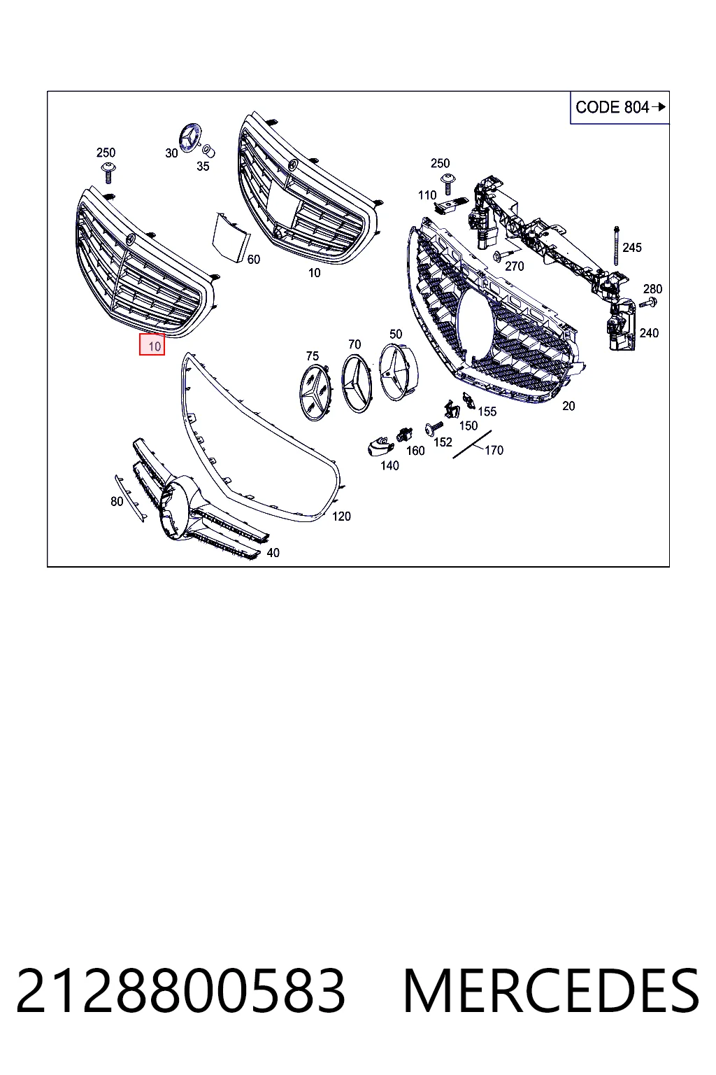 Grelha do radiador Mercedes E preço, a partir de 114,73 USD