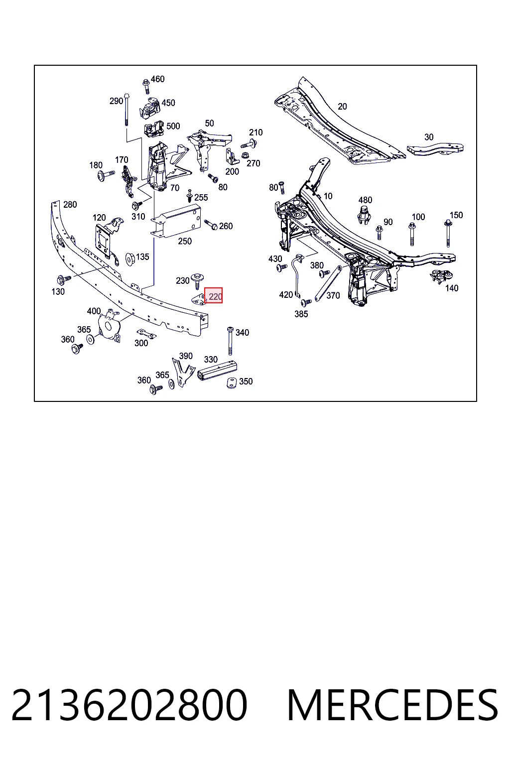 2136202800 Mercedes Consola (adaptador) de fixação da luz dianteira esquerda