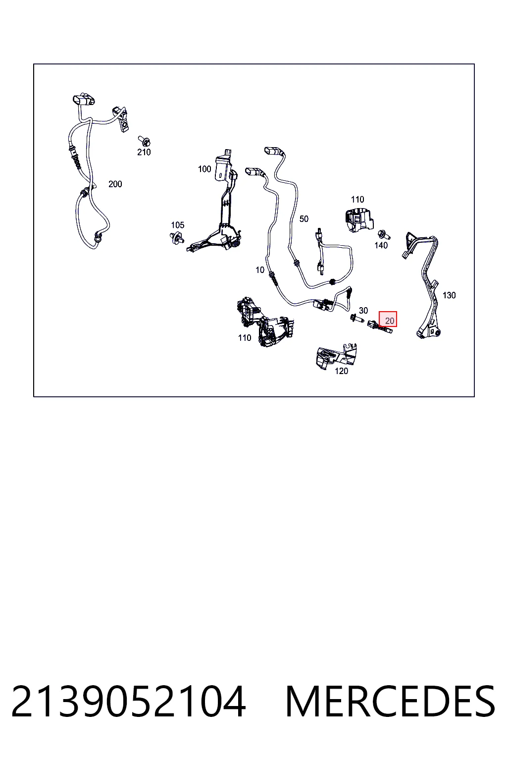 Sensor dianteiro de ABS para Mercedes E  A238