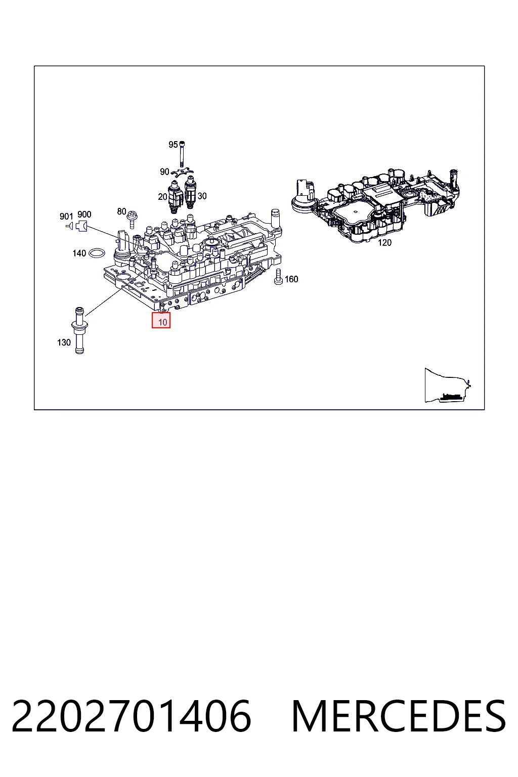 A220270290687 Mercedes Unidade de válvulas da Caixa Automática de Mudança