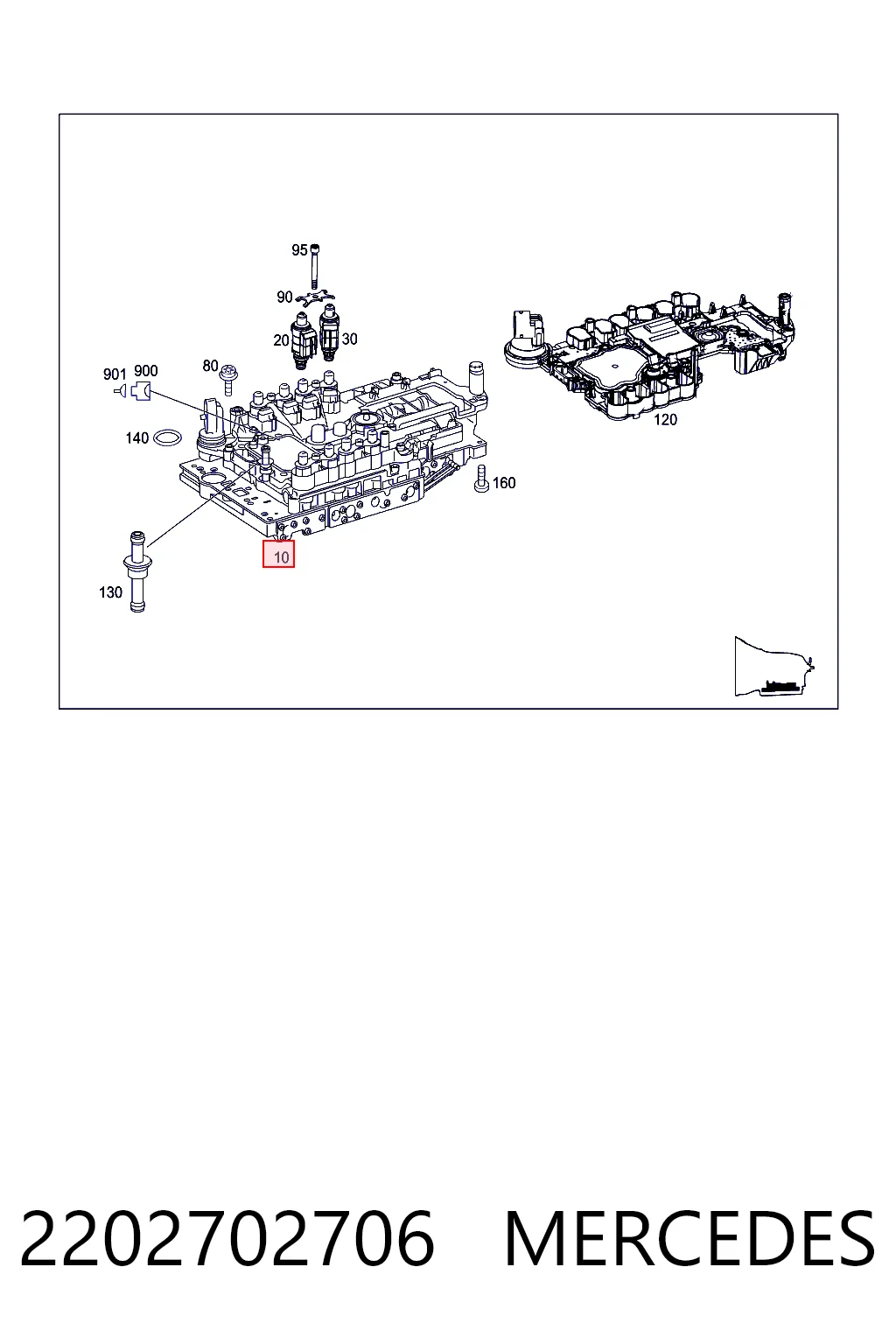 Compre A220270290687 Mercedes Unidade de válvulas da Caixa Automática de Mudança
