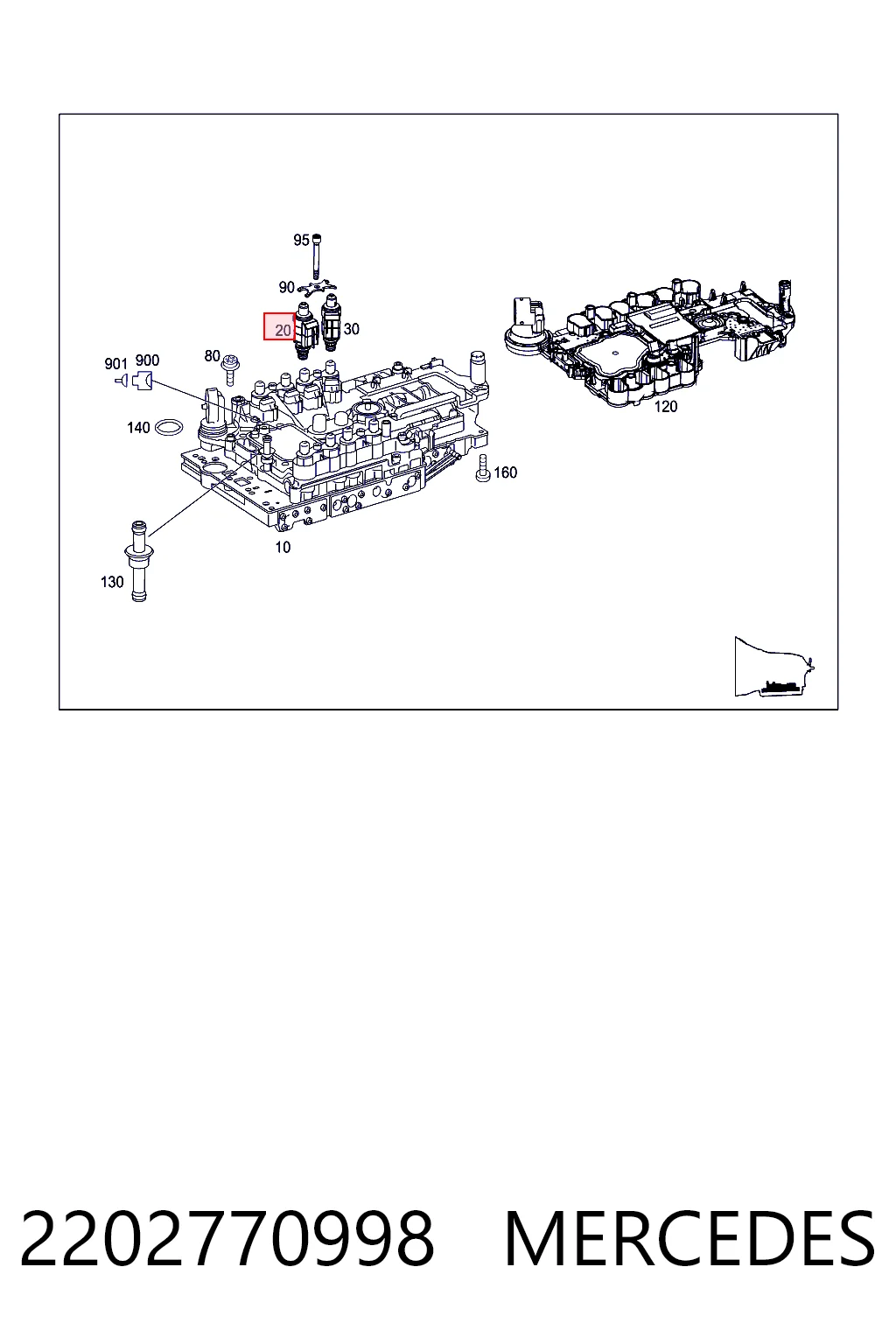 2202770998 Mercedes Solenoide da Caixa Automática de Mudança