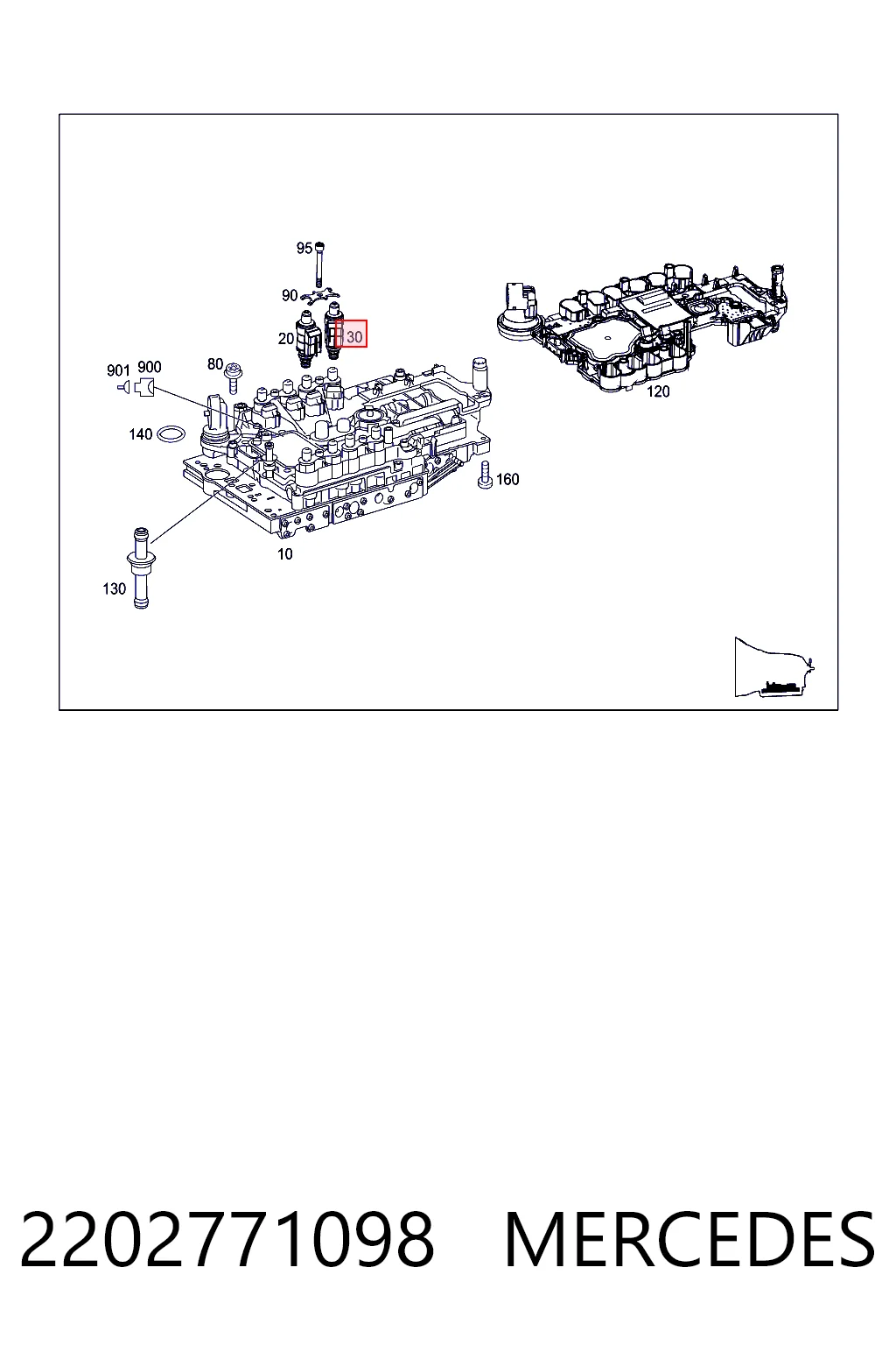 2202771098 Mercedes Solenoide da Caixa Automática de Mudança