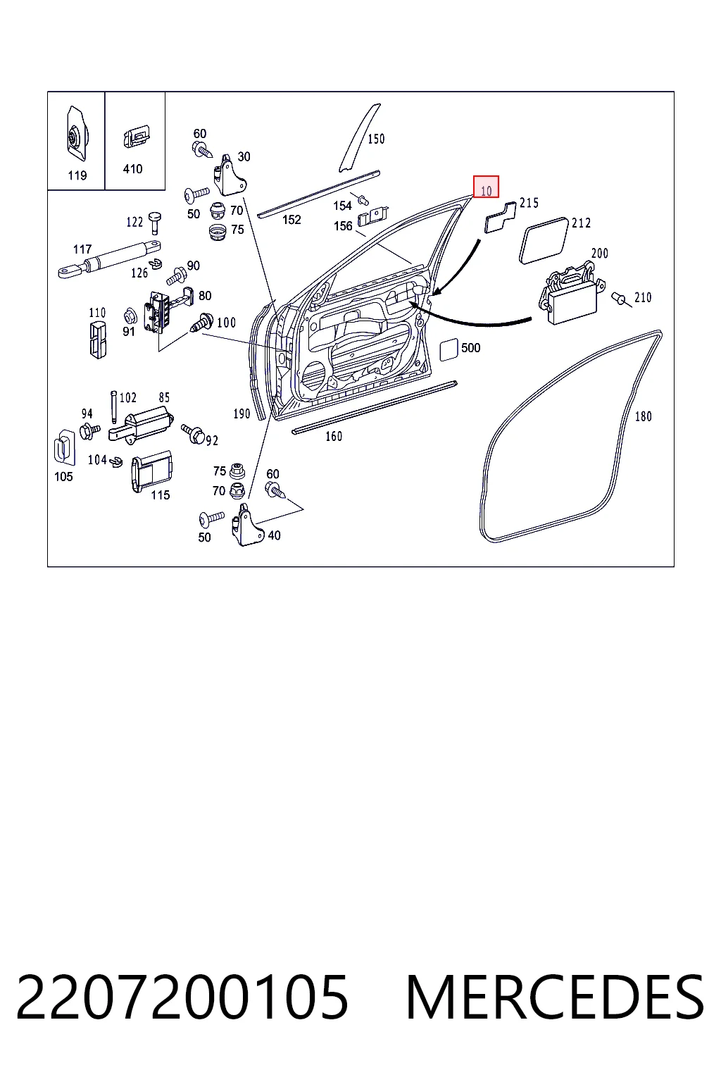 Porta dianteira esquerda para Mercedes S  W220