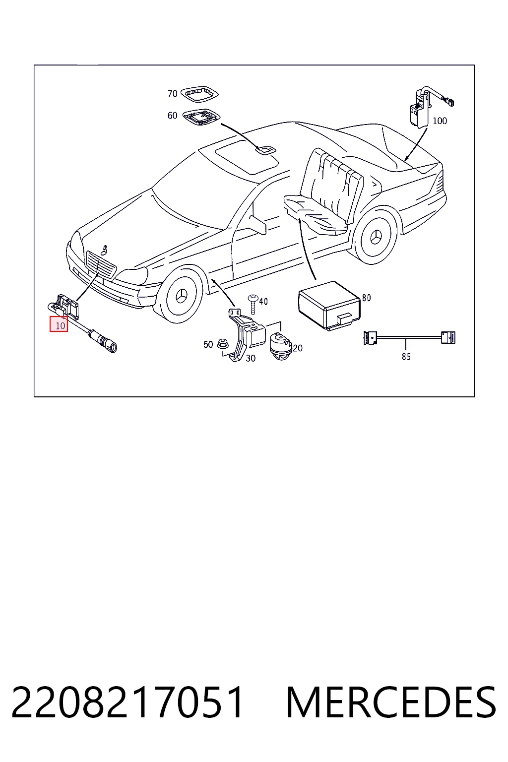 Fecho da capota para Mercedes C  S202