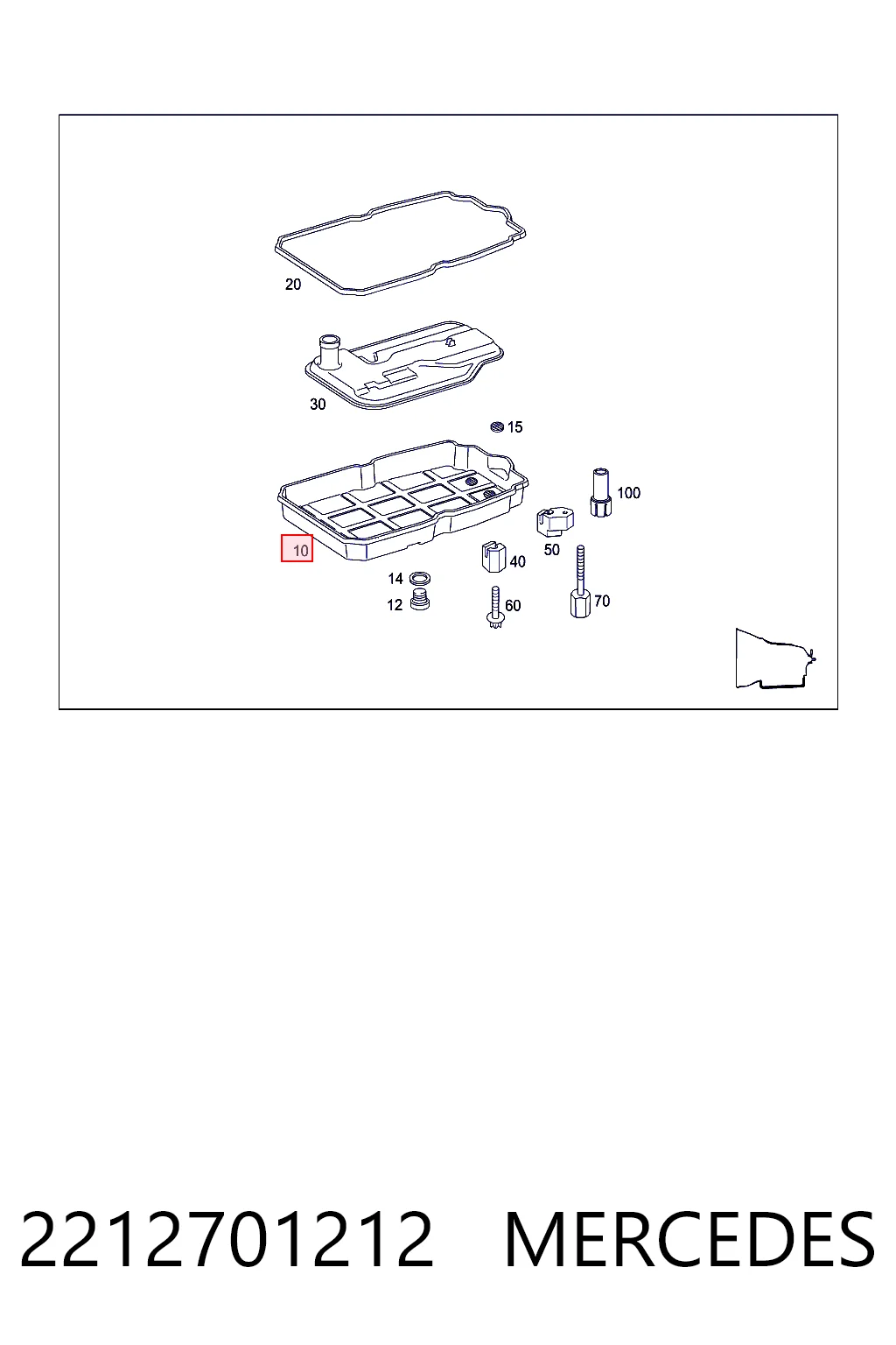 2212701212 Mercedes Cárter da Caixa Automática de Mudança