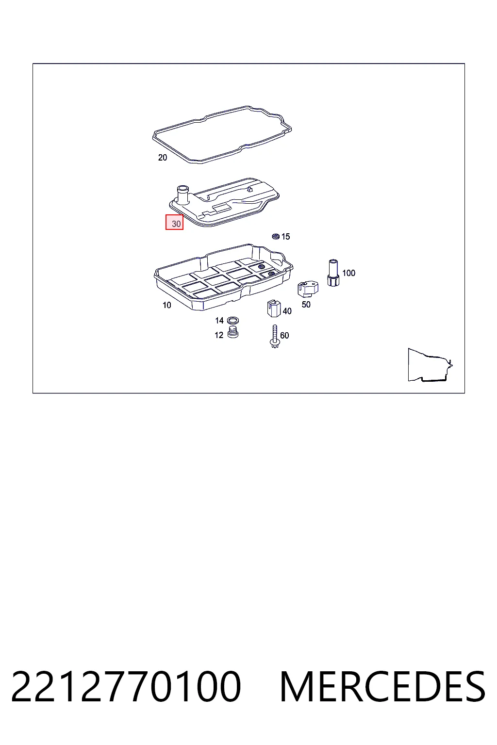 2212770100 Mercedes Filtro da Caixa Automática de Mudança