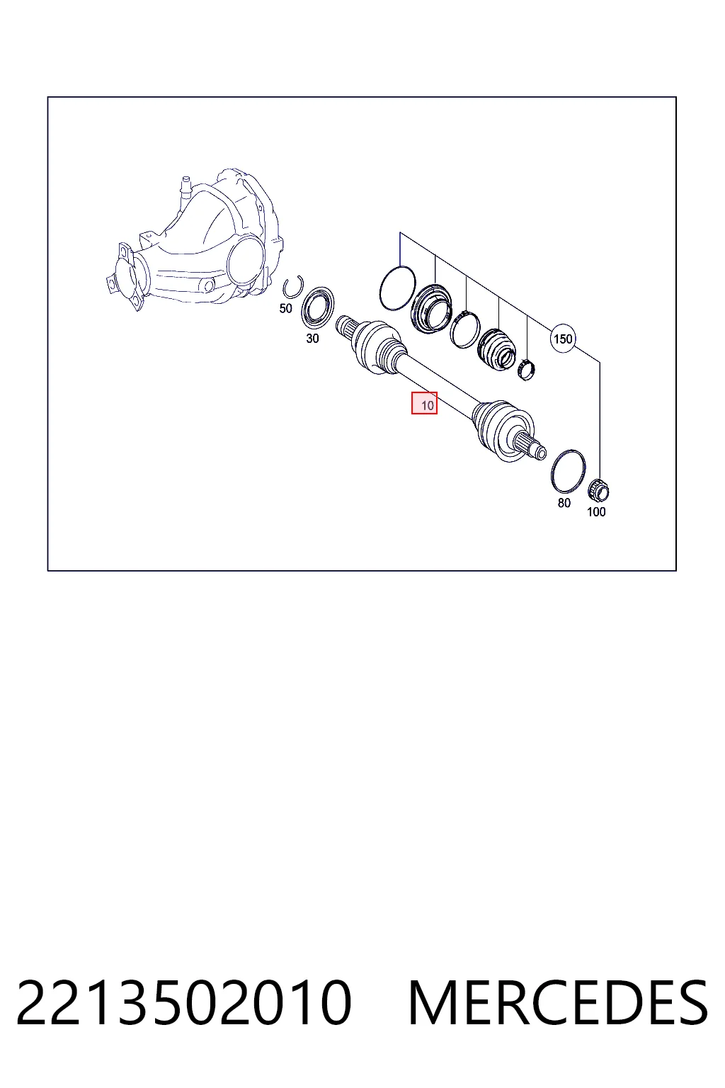 Semieixo traseiro para Mercedes S  W221