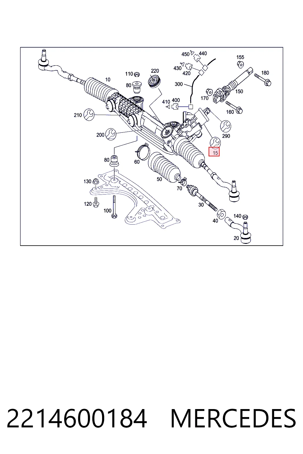 2214600184 Mercedes Válvula MPL da cremalheira da direção