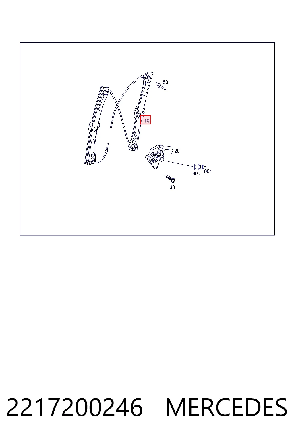  Mecanismo de acionamento de vidro da porta dianteira direita Mercedes S sedan (W221) (2005 - 2013) 