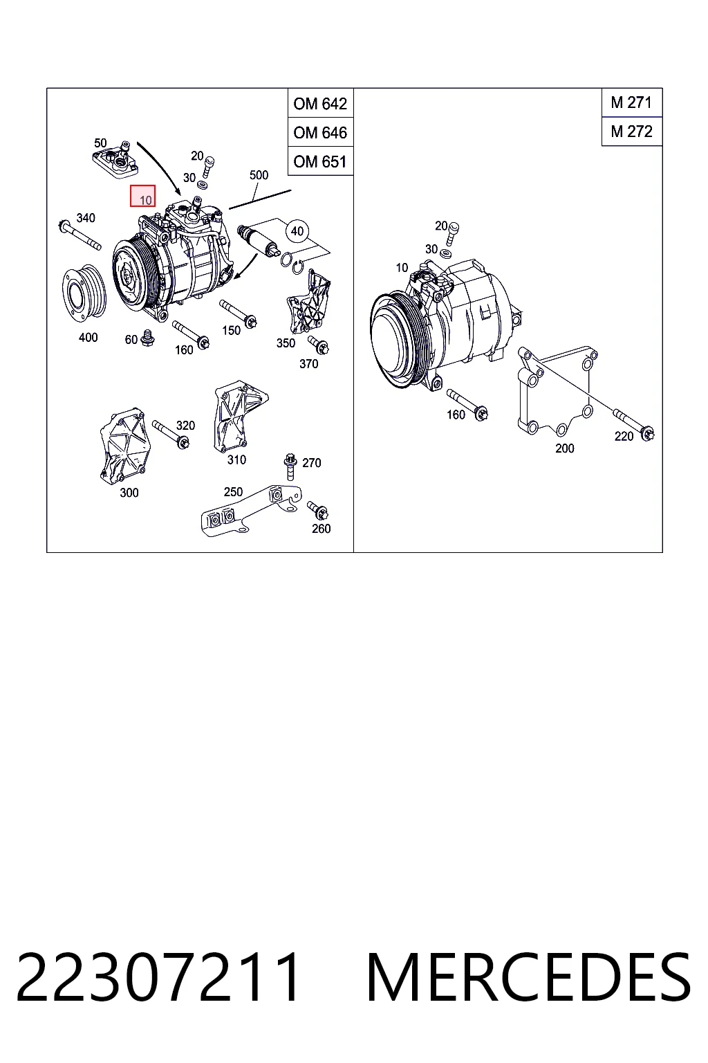22307211 Mercedes Compressor de aparelho de ar condicionado