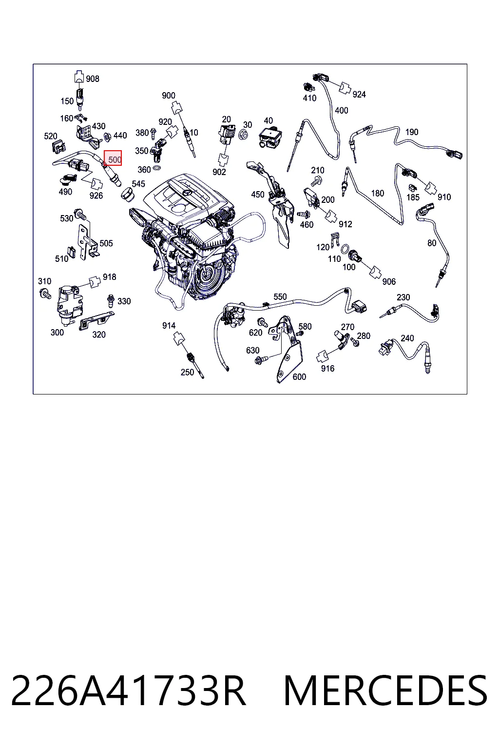 226A41733R Mercedes Sonda lambda, sensor de oxigênio até o catalisador