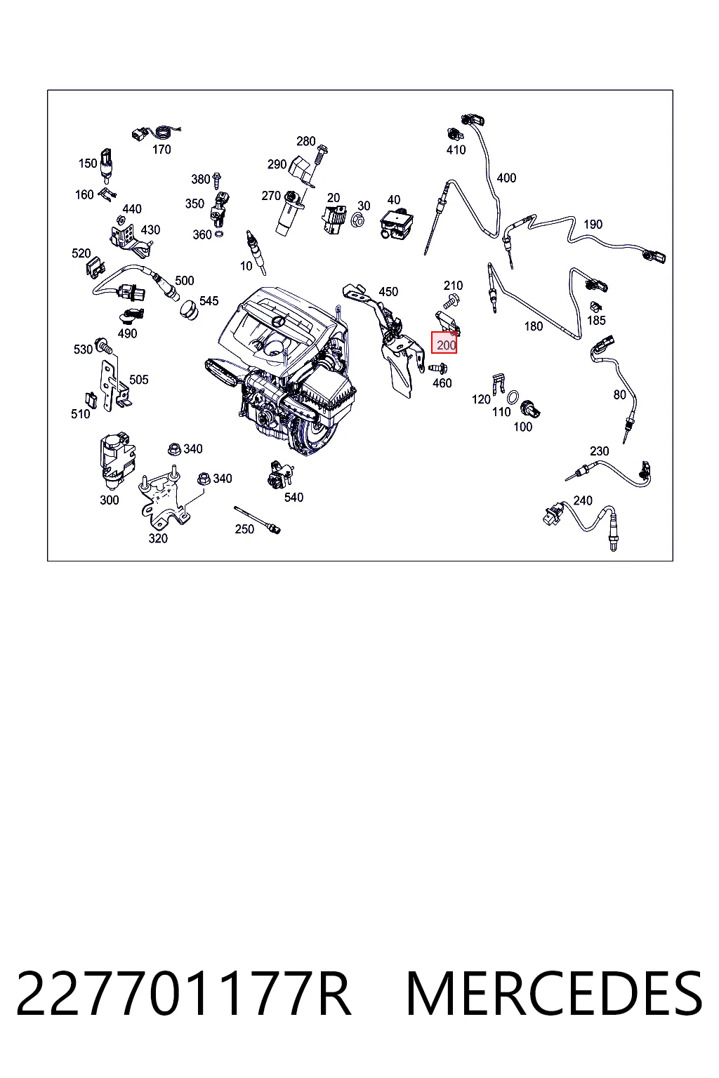 227701177R Mercedes Sensor de pressão dos gases de escape