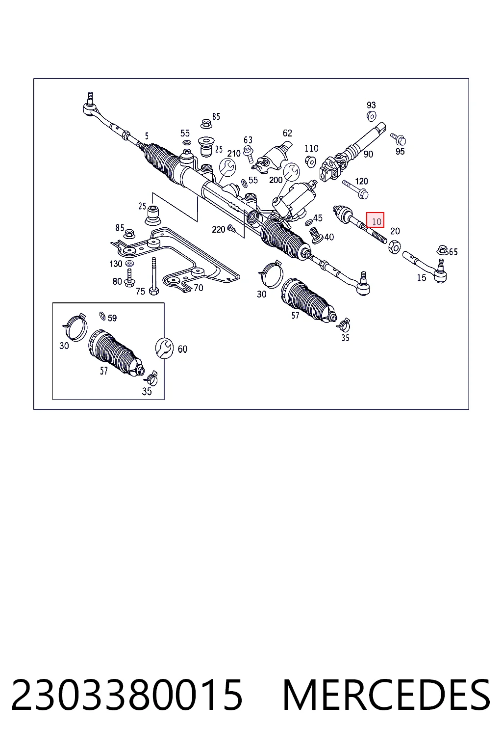 2303380015 Mercedes Tração de direção