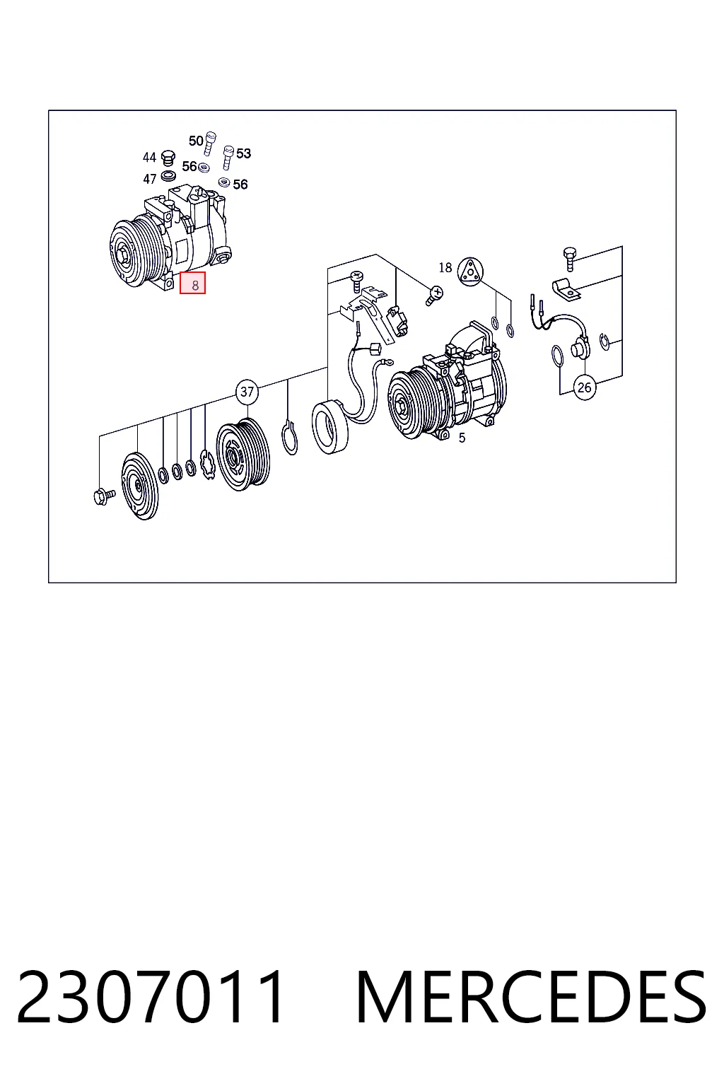 2307011 Mercedes Compressor de aparelho de ar condicionado