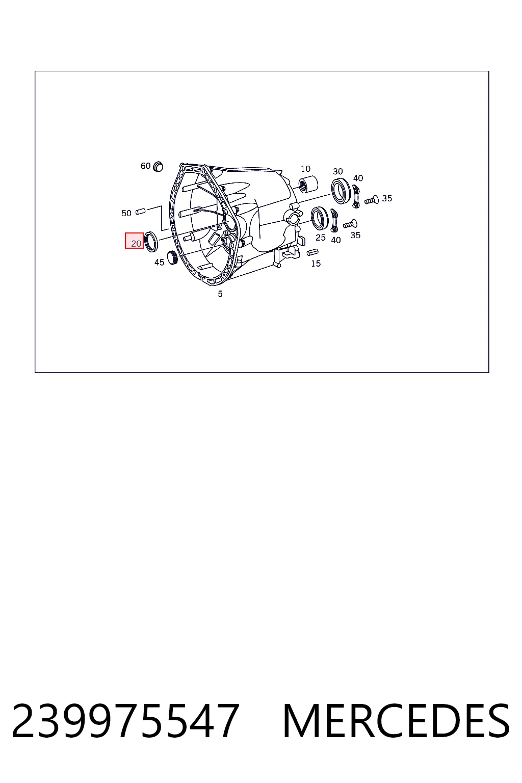 239975547 Mercedes Vedação da Caixa Automática de Mudança (de árvore de saída/primária)
