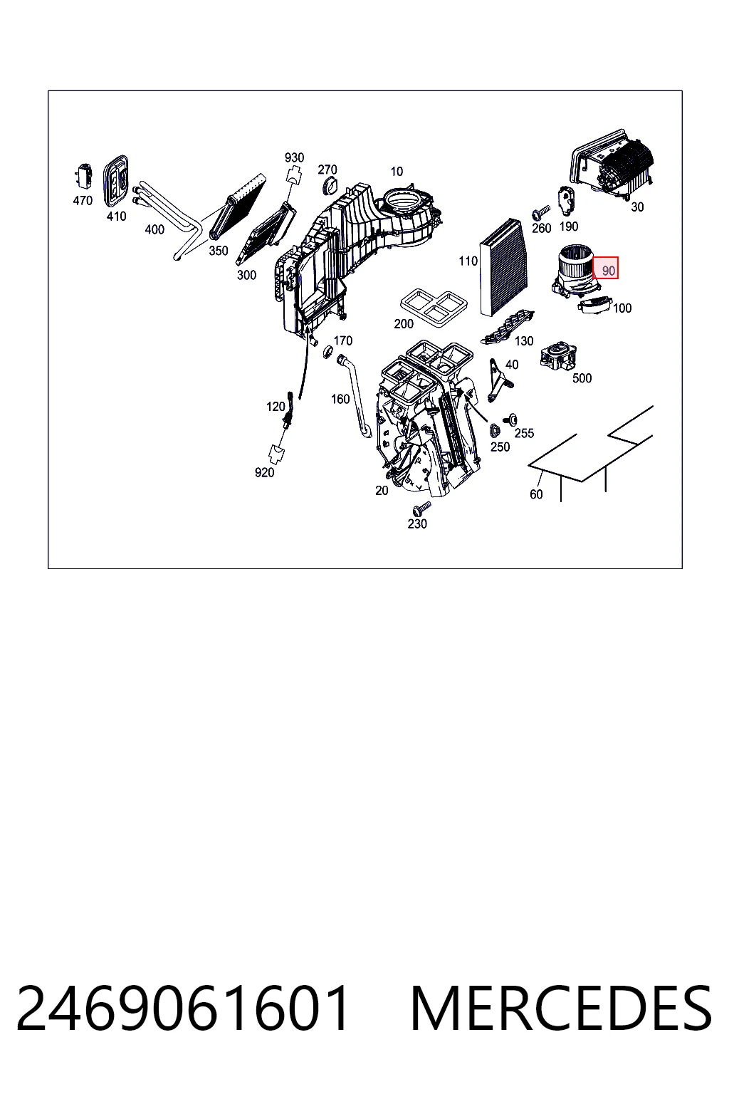Motor de ventilador de forno (de aquecedor de salão) Nissan/Infiniti A2469061601
