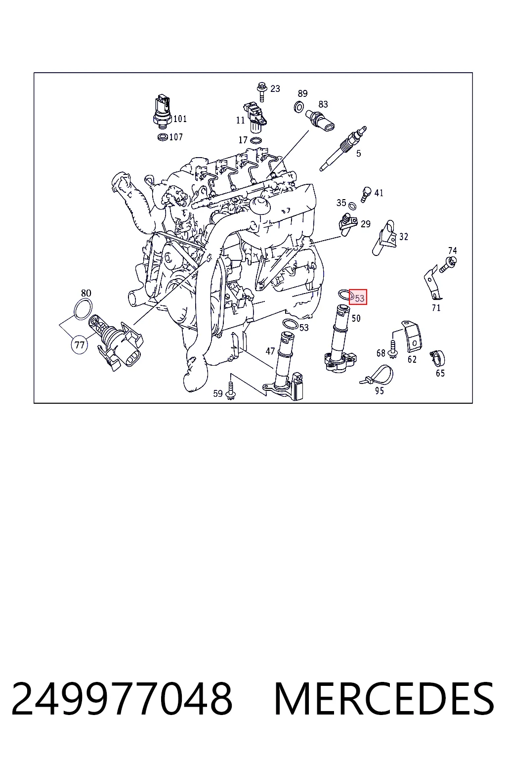 249977048 Mercedes Vedante anular de sensor do nível de óleo