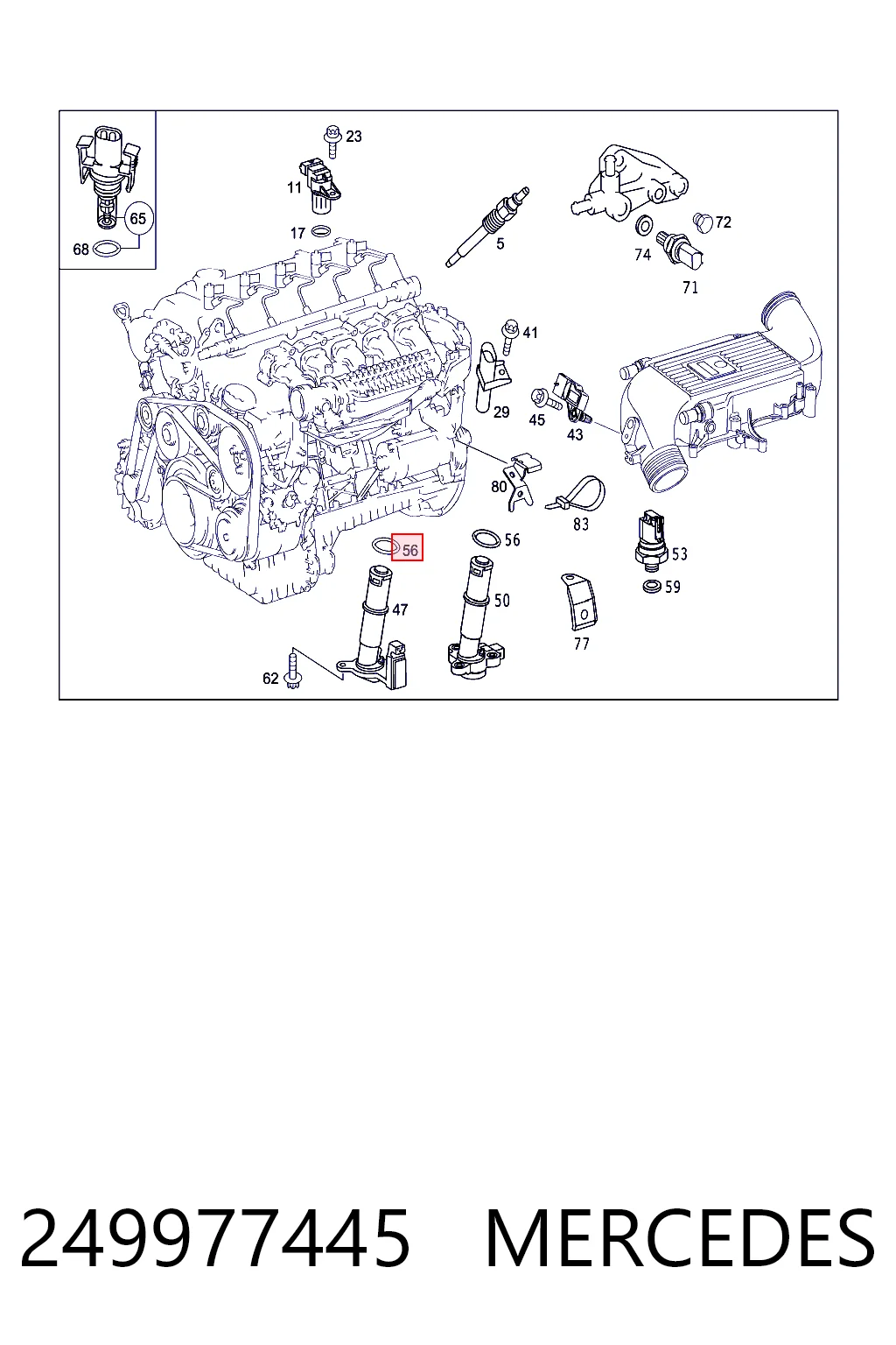 249977445 Mercedes Vedante anular de sensor do nível de óleo