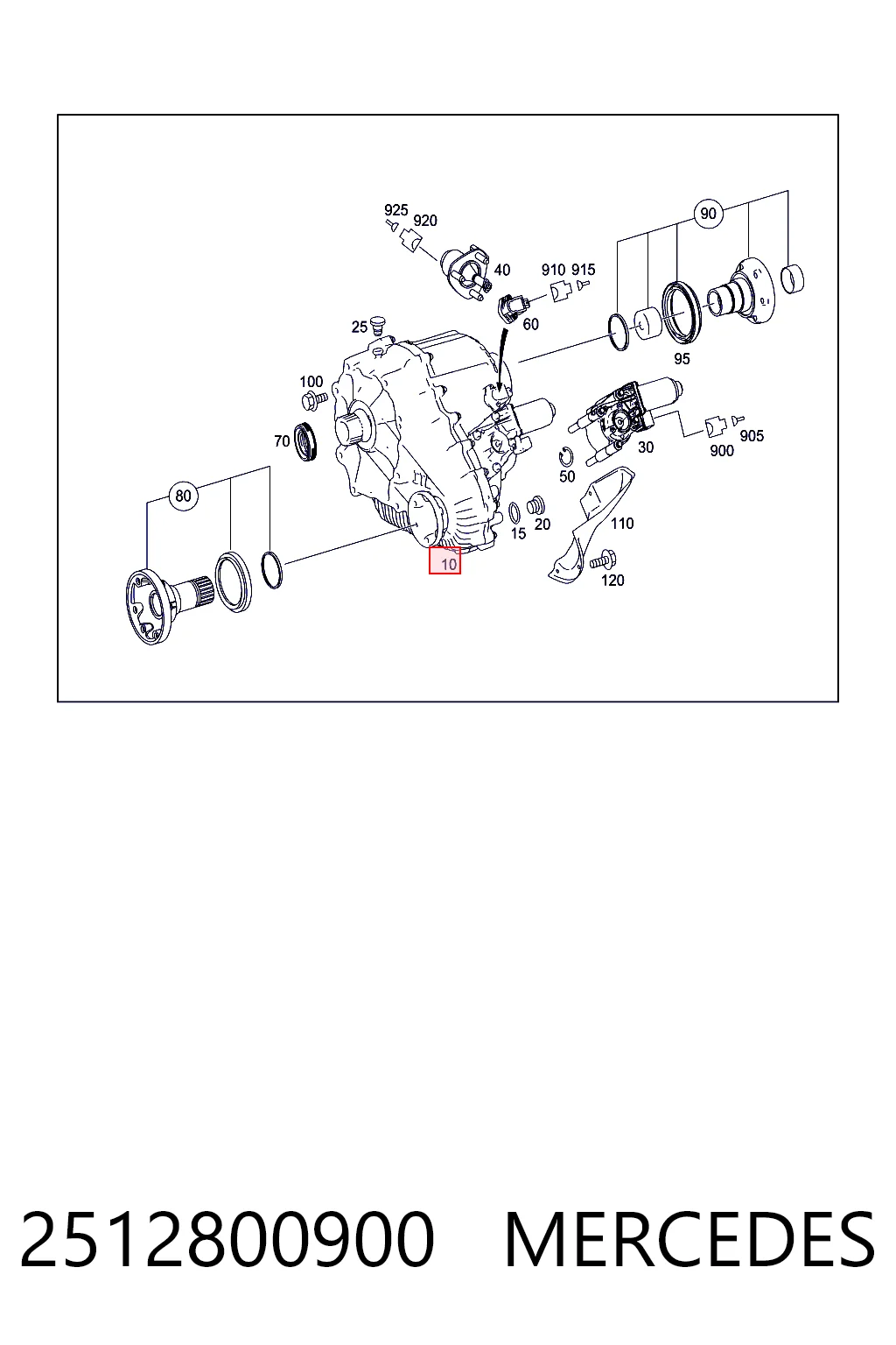 2512800900 Mercedes Caixa de transferência