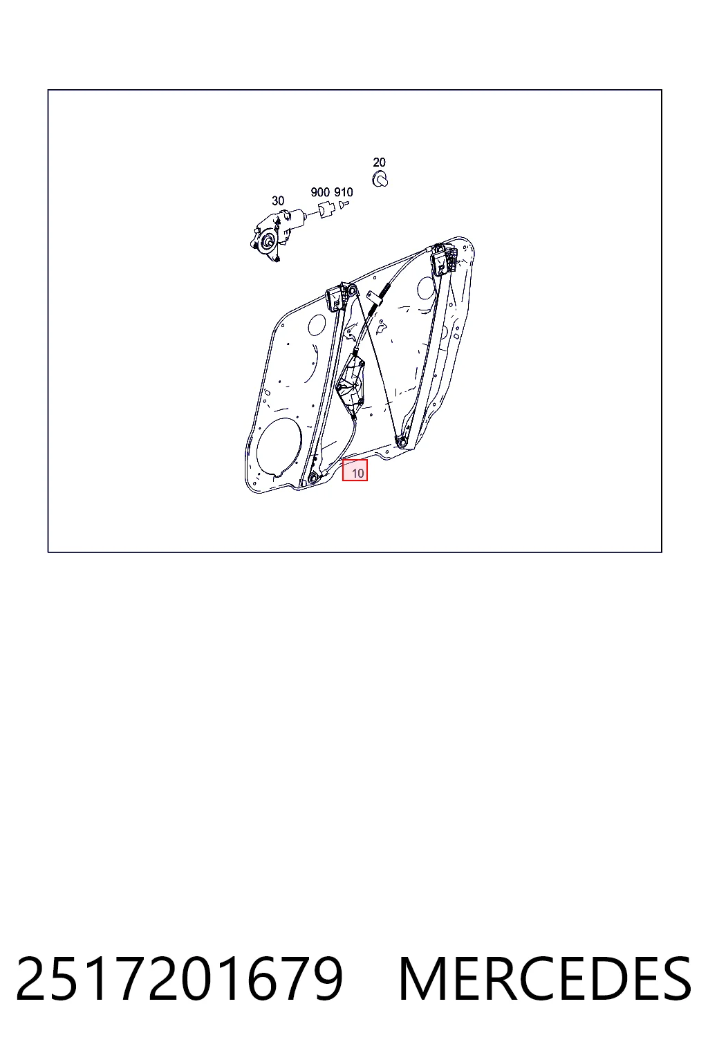 Mecanismo de acionamento de vidro da porta dianteira direita para Mercedes R  W251
