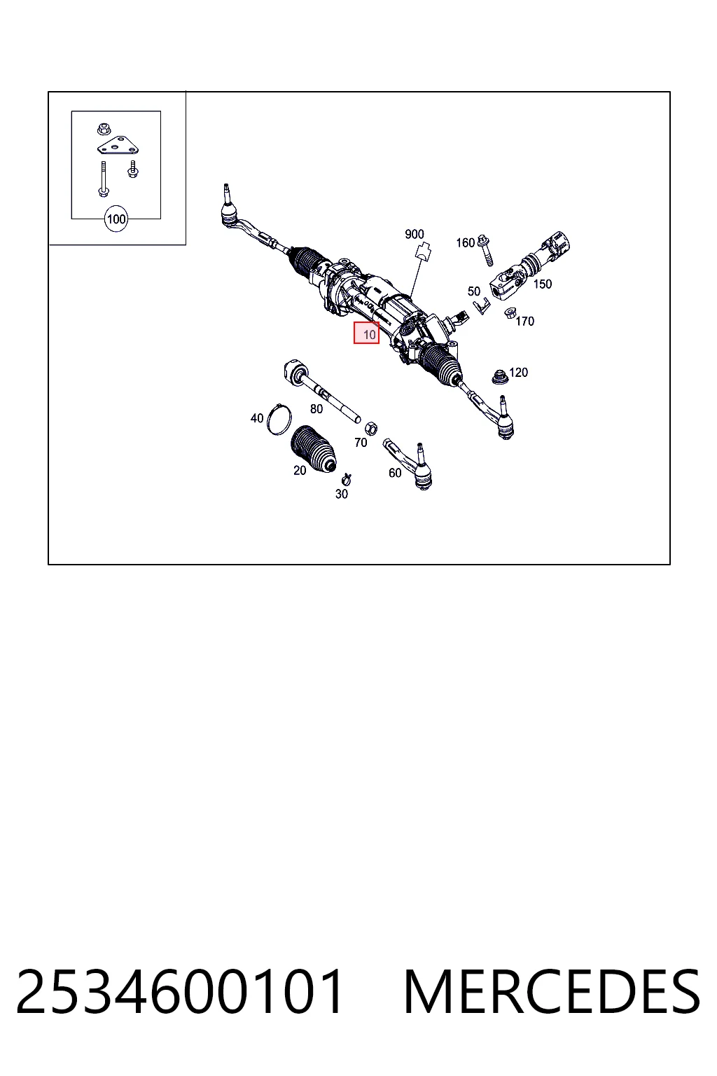 Cremalheira da direção Mercedes GLC  C253