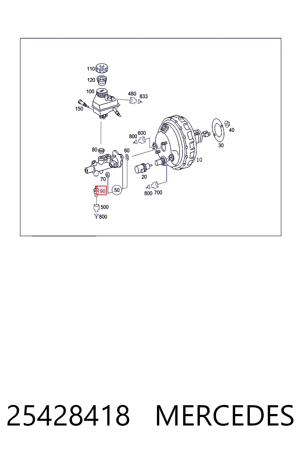 25428418 Mercedes Sensor de pressão de fluido de freio