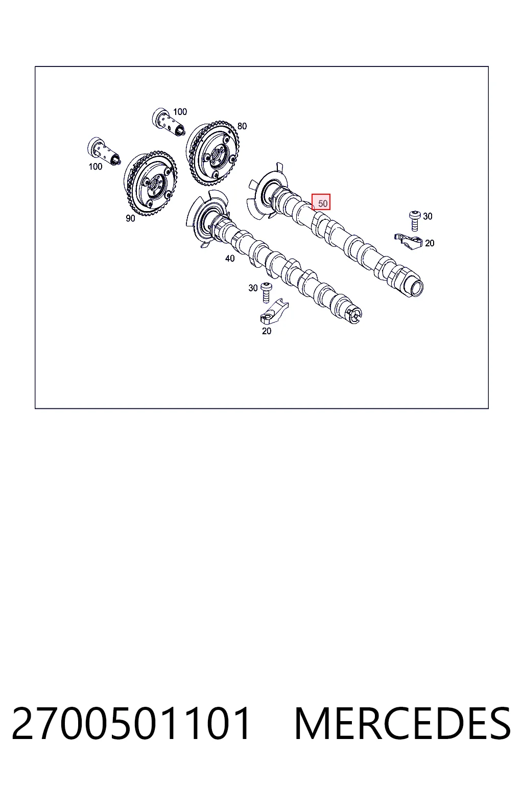 2700501101 Mercedes Árvore distribuidora de motor de admissão