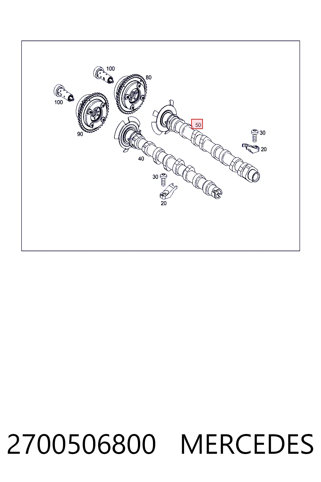 2700506800 Mercedes Árvore distribuidora de motor de admissão