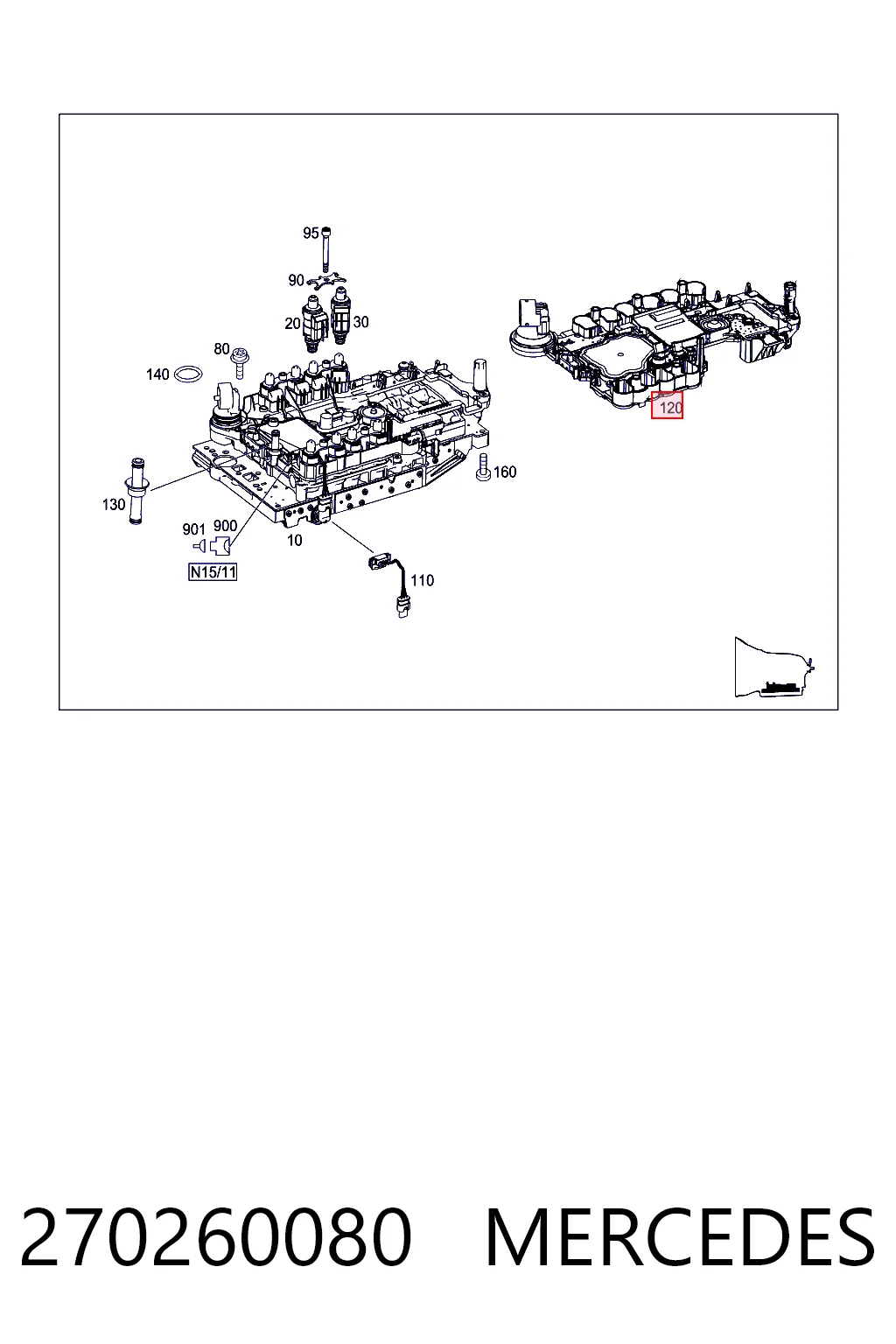 270260080 Mercedes Placa eletrônica da transmissão automática