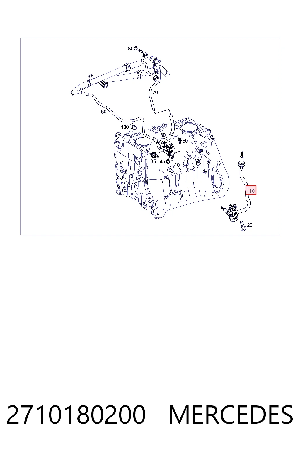 2710180200 Mercedes Cano derivado de ventilação de cárter (de separador de óleo)