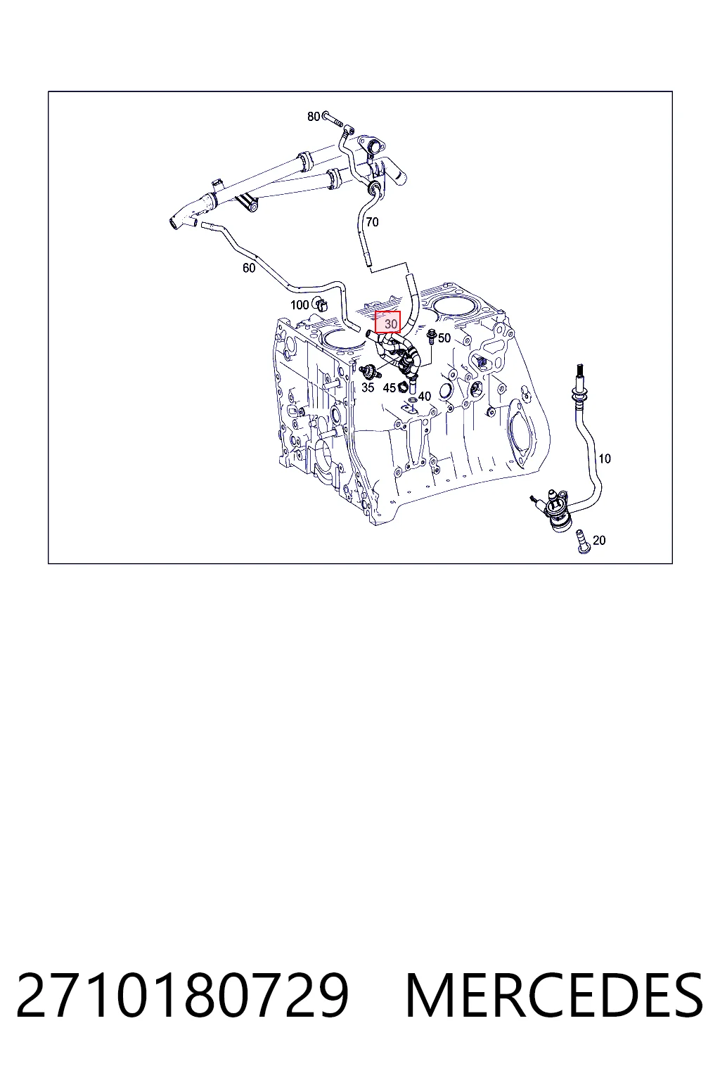 2710180729 Mercedes Válvula PCV de ventilação dos gases de cárter