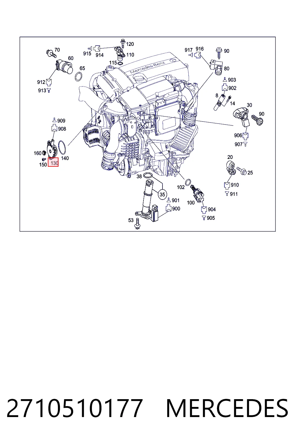 2710510177 Mercedes Válvula eletromagnética de posição (de fases) da árvore distribuidora