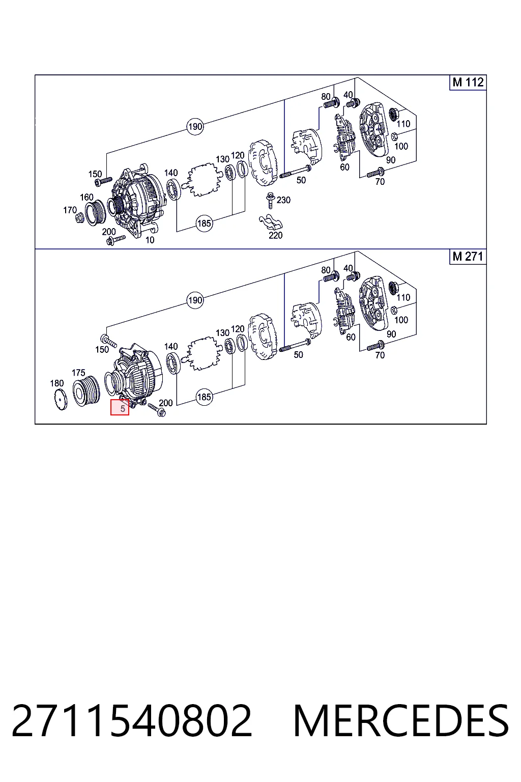 2711540802 Mercedes Gerador
