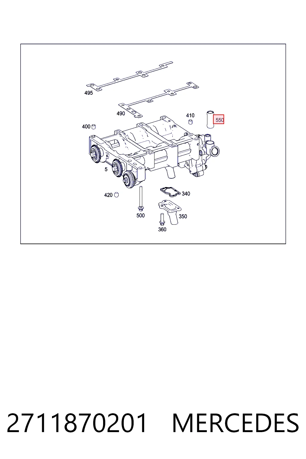 2711870201 Mercedes Tubo (mangueira) de fornecimento de óleo de turbina