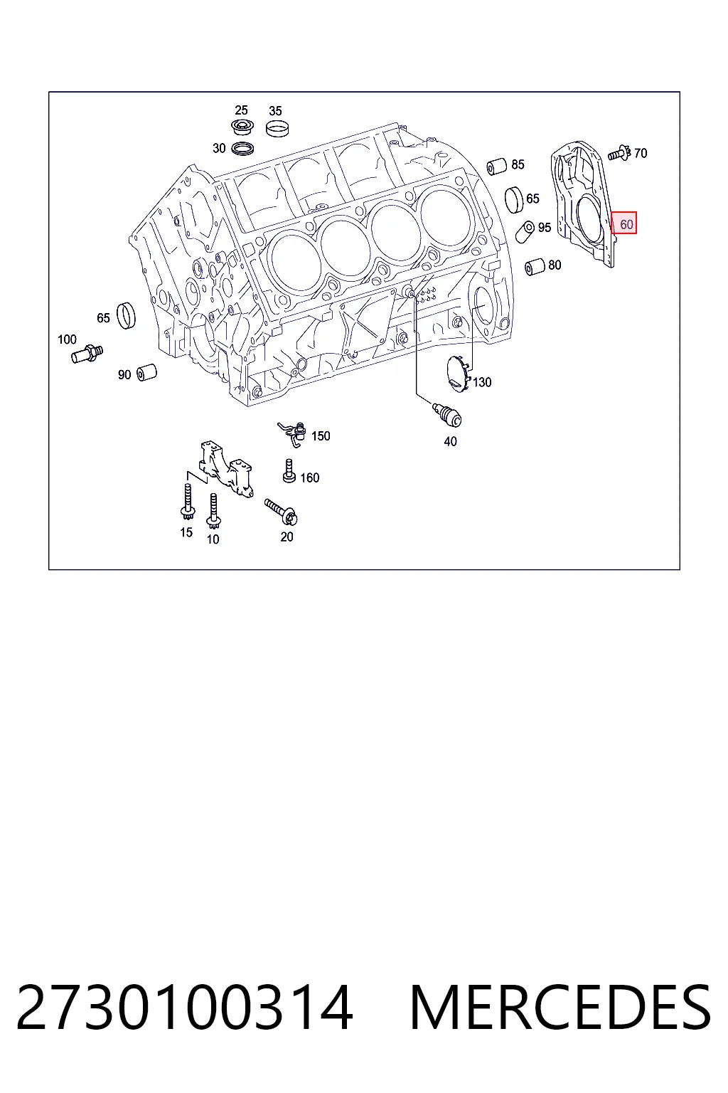 2730100314 Mercedes Tampa de motor traseira