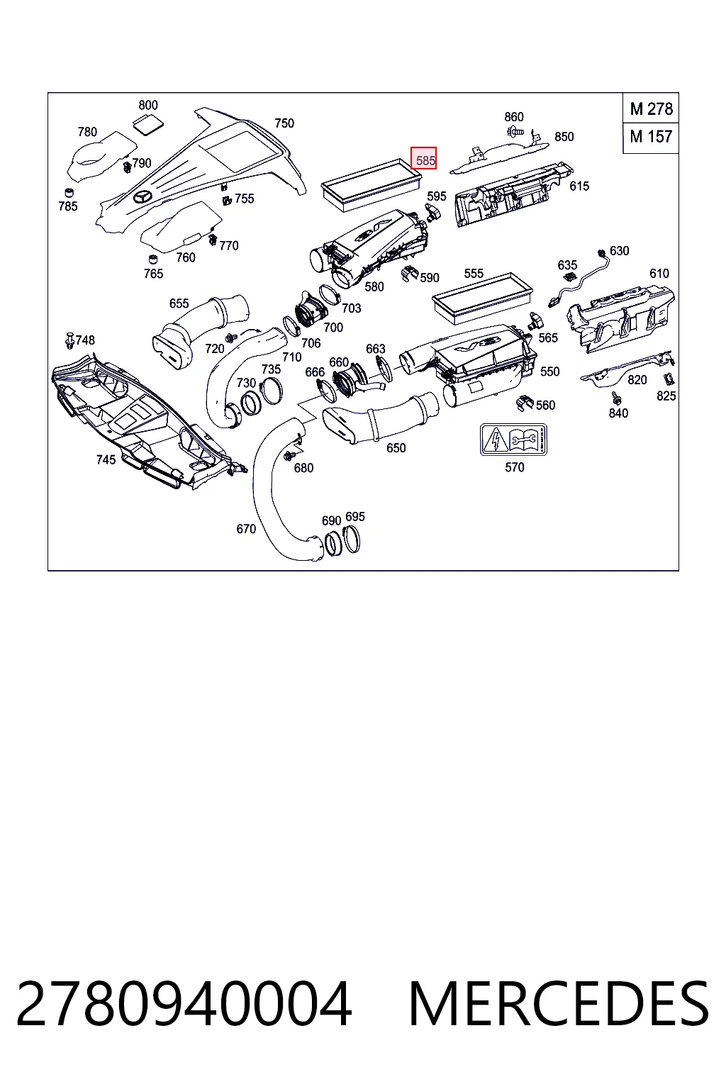 2780940004 Mercedes Filtro de ar